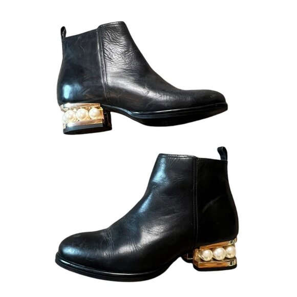 Jeffrey Campbell Gold Pearl Ankle Boots - Picture 1 of 5